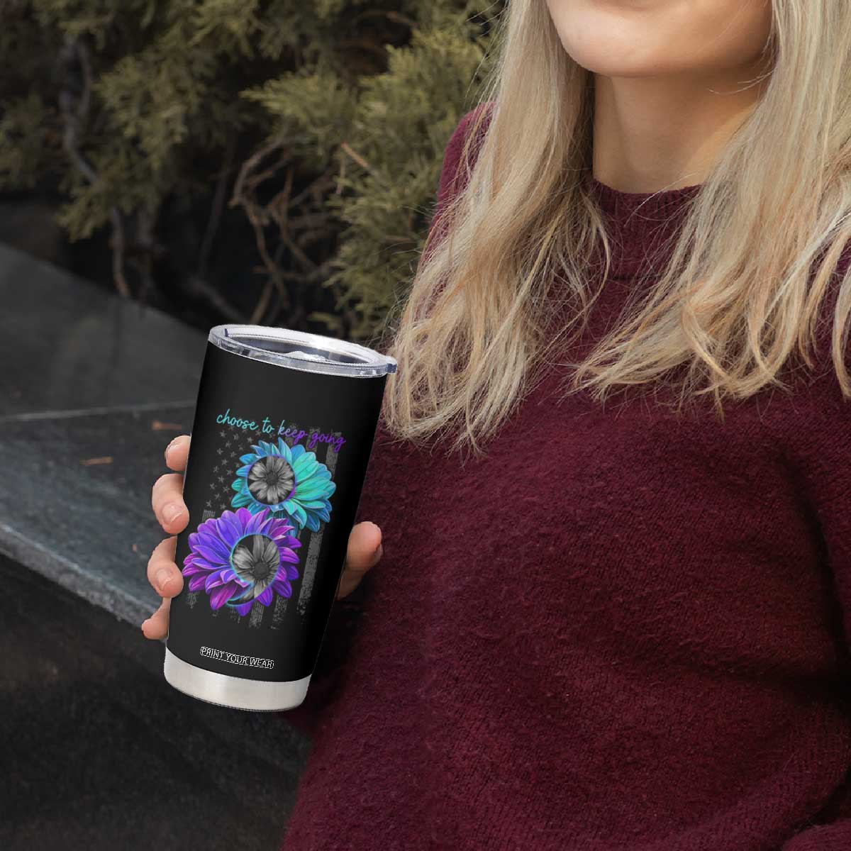 Choose To Keep Going Semicolon Suicide Prevention Tumbler Cup TS09 Print Your Wear