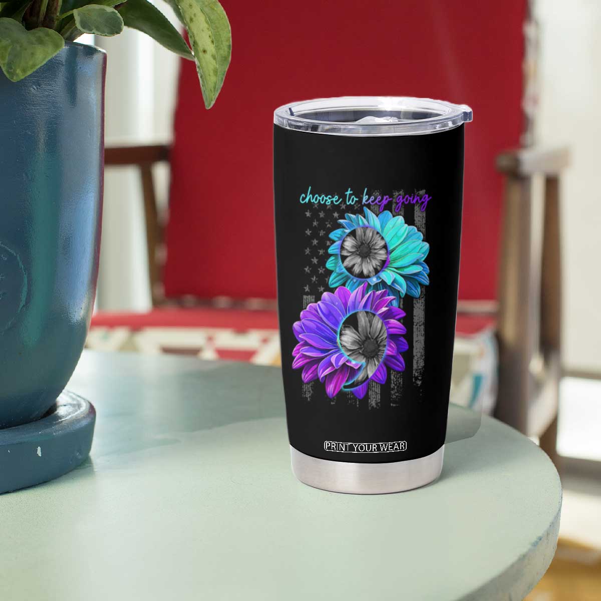 Choose To Keep Going Semicolon Suicide Prevention Tumbler Cup TS09 Print Your Wear