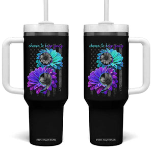 Choose To Keep Going Semicolon Suicide Prevention Tumbler With Handle TS09 One Size: 40 oz Black Print Your Wear