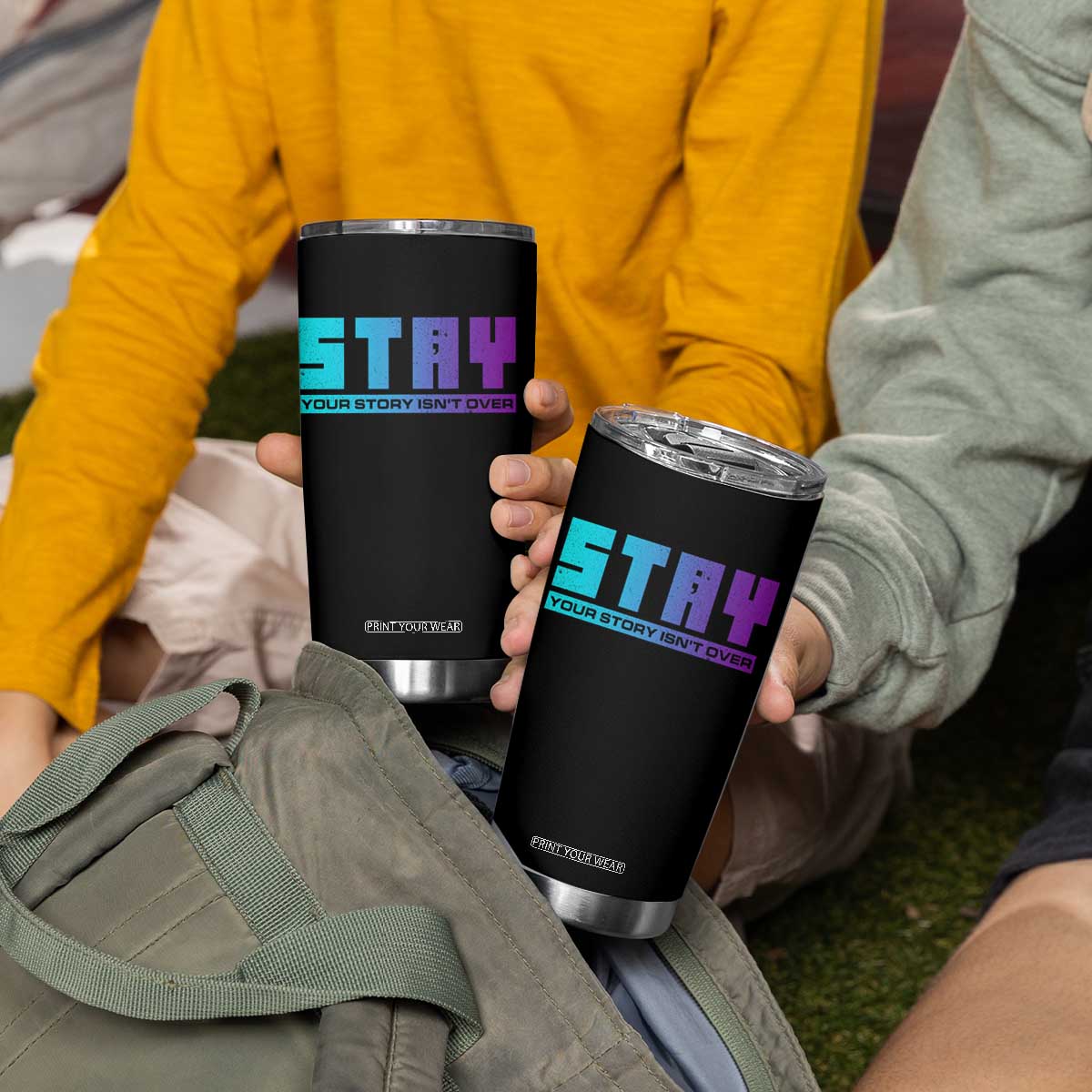 Suicide Prevention Tumbler Cup Stay Your Story Is Not Over Semicolon TS09 Print Your Wear