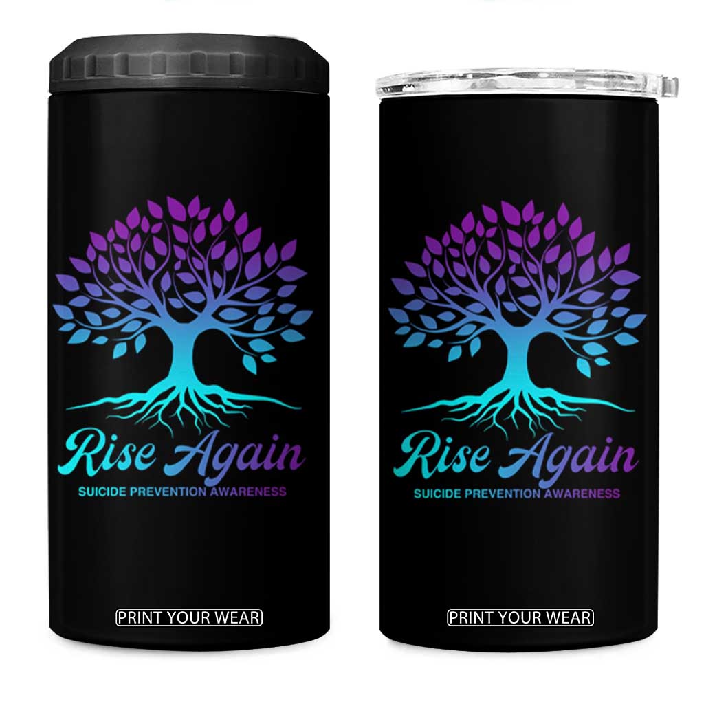 Suicide Prevention Rise Again 4 in 1 Can Cooler Tumbler TS09 One Size: 16 oz Black Print Your Wear