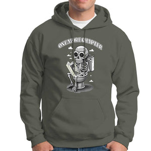 Book Lover Hoodie One More Chapter Bookaholic Skeleton TS09 Military Green Print Your Wear