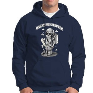 Book Lover Hoodie One More Chapter Bookaholic Skeleton TS09 Navy Print Your Wear