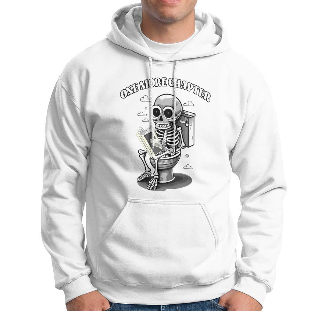 Book Lover Hoodie One More Chapter Bookaholic Skeleton TS09 White Print Your Wear