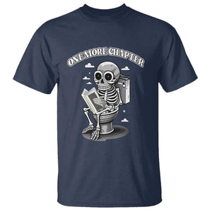 Book Lover T Shirt One More Chapter Bookaholic Skeleton TS09 Navy Print Your Wear