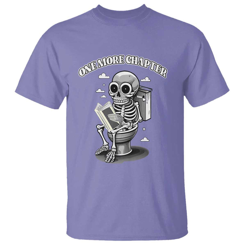 Book Lover T Shirt One More Chapter Bookaholic Skeleton TS09 Violet Print Your Wear