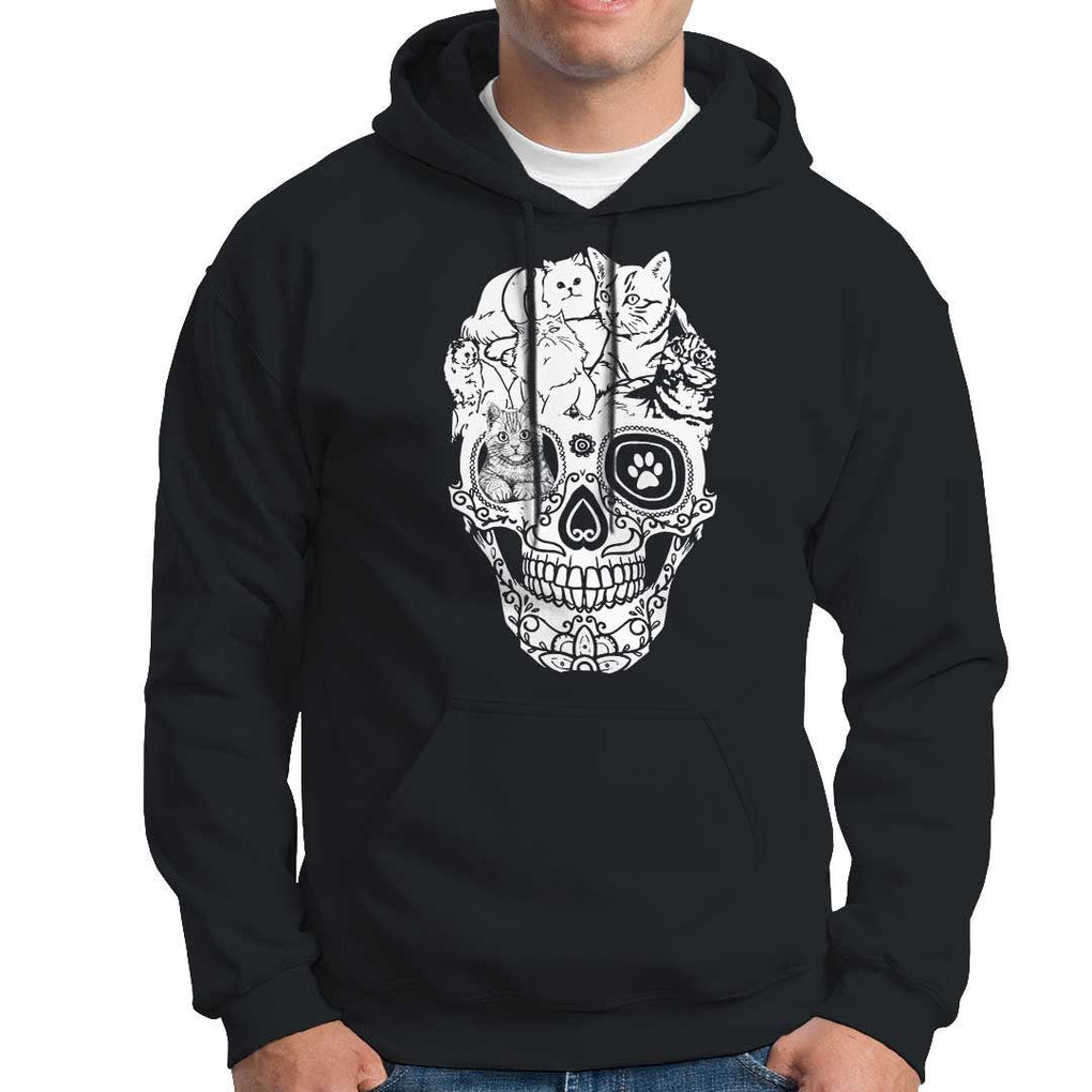 Cat Lover Hoodie Cats Skull Skeleton Cute And Scary TS09 Black Print Your Wear