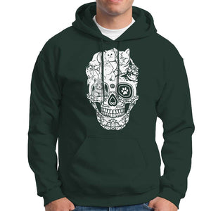 Cat Lover Hoodie Cats Skull Skeleton Cute And Scary TS09 Dark Forest Green Print Your Wear