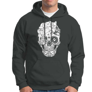 Cat Lover Hoodie Cats Skull Skeleton Cute And Scary TS09 Dark Heather Print Your Wear