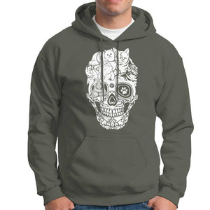 Cat Lover Hoodie Cats Skull Skeleton Cute And Scary TS09 Military Green Print Your Wear