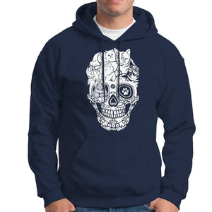 Cat Lover Hoodie Cats Skull Skeleton Cute And Scary TS09 Navy Print Your Wear