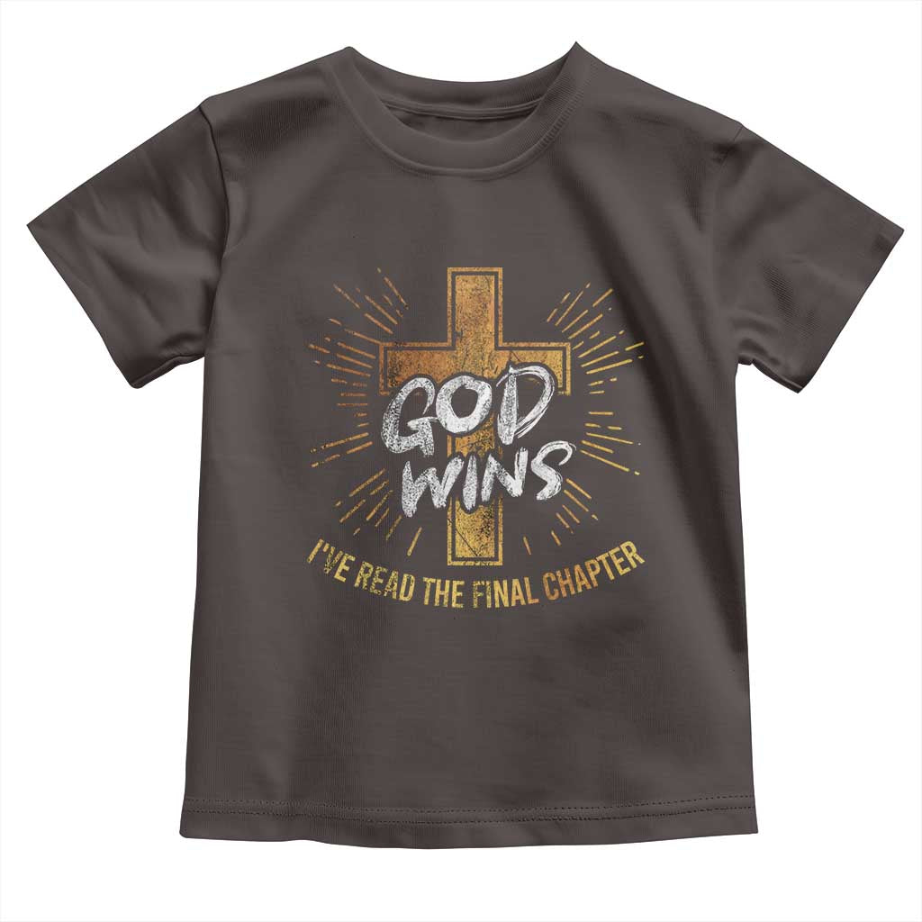 Funny Christian Baby Shirt I've Read the Final Chapter God Wins TS09 Dark Chocolate Print Your Wear