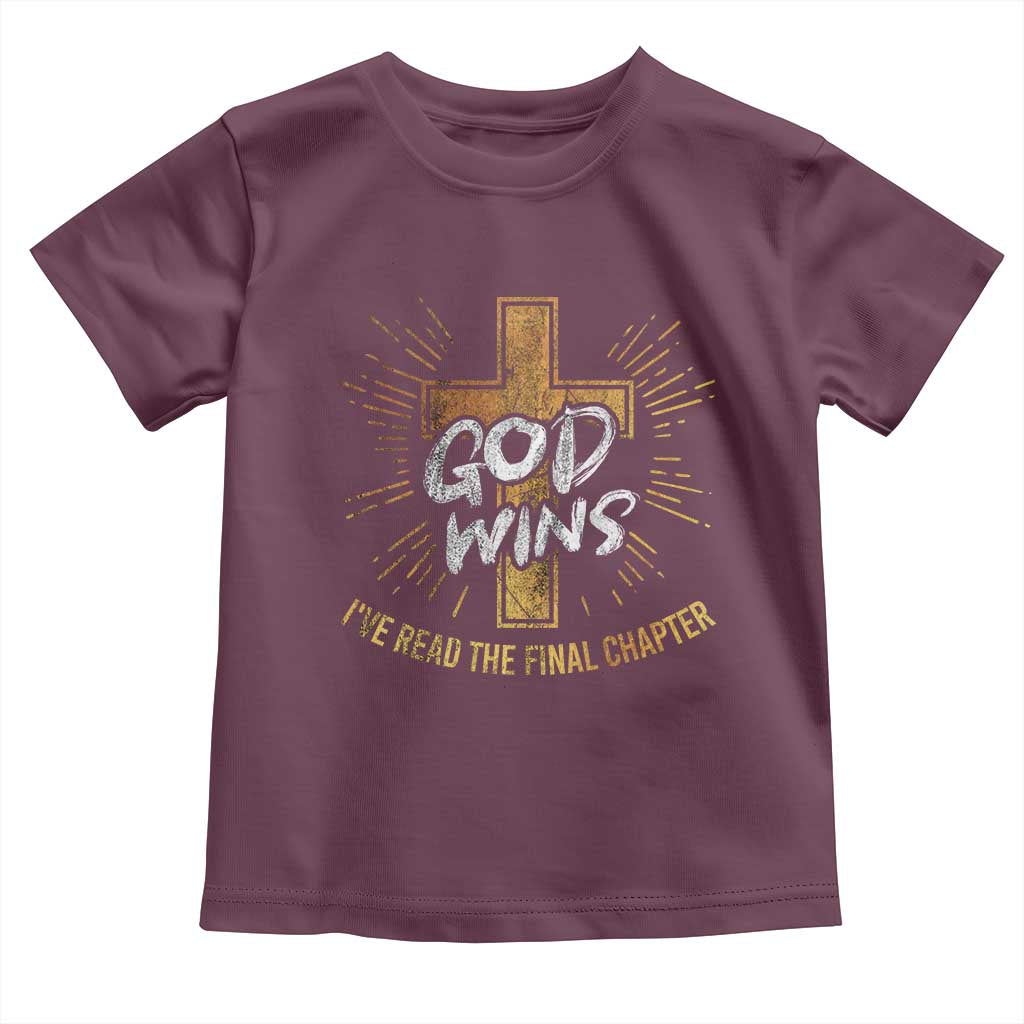 Funny Christian Baby Shirt I've Read the Final Chapter God Wins TS09 Maroon Print Your Wear