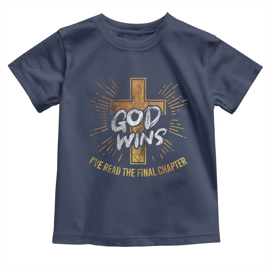 Funny Christian Baby Shirt I've Read the Final Chapter God Wins TS09 Navy Print Your Wear