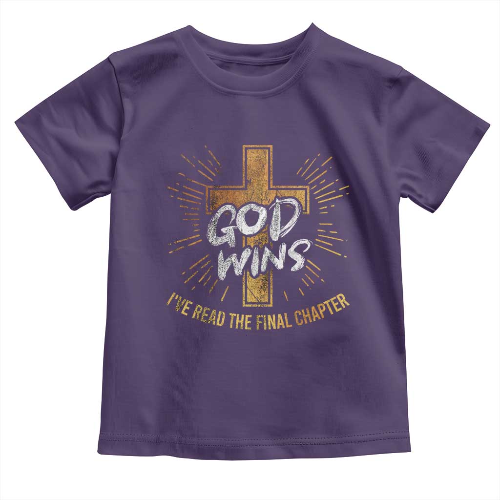 Funny Christian Baby Shirt I've Read the Final Chapter God Wins TS09 Purple Print Your Wear