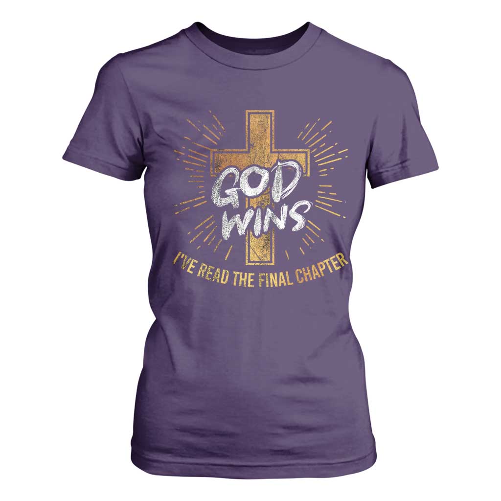 Funny Christian T Shirt For Women I've Read the Final Chapter God Wins TS09 Purple Print Your Wear