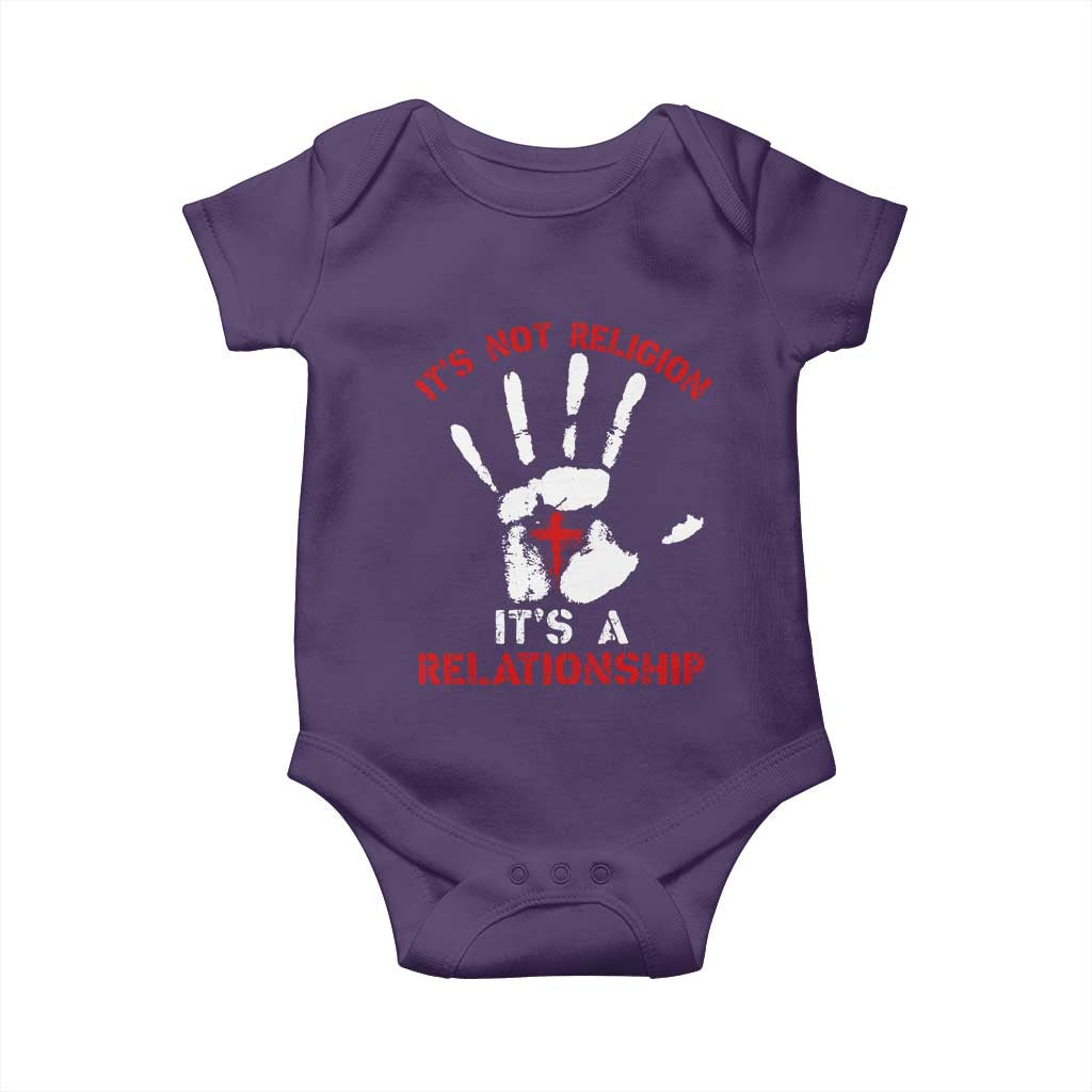 Christian Baby Onesie It's Not Religion It's A Relationship TS09 Purple Print Your Wear