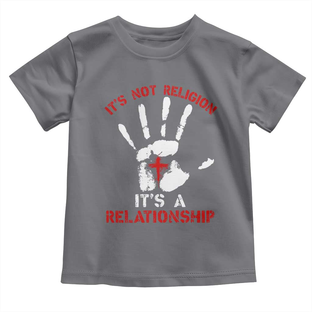 Christian Baby Shirt It's Not Religion It's A Relationship TS09 Charcoal Print Your Wear