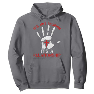 Christian Hoodie It's Not Religion It's A Relationship TS09 Charcoal Print Your Wear