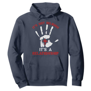 Christian Hoodie It's Not Religion It's A Relationship TS09 Navy Print Your Wear