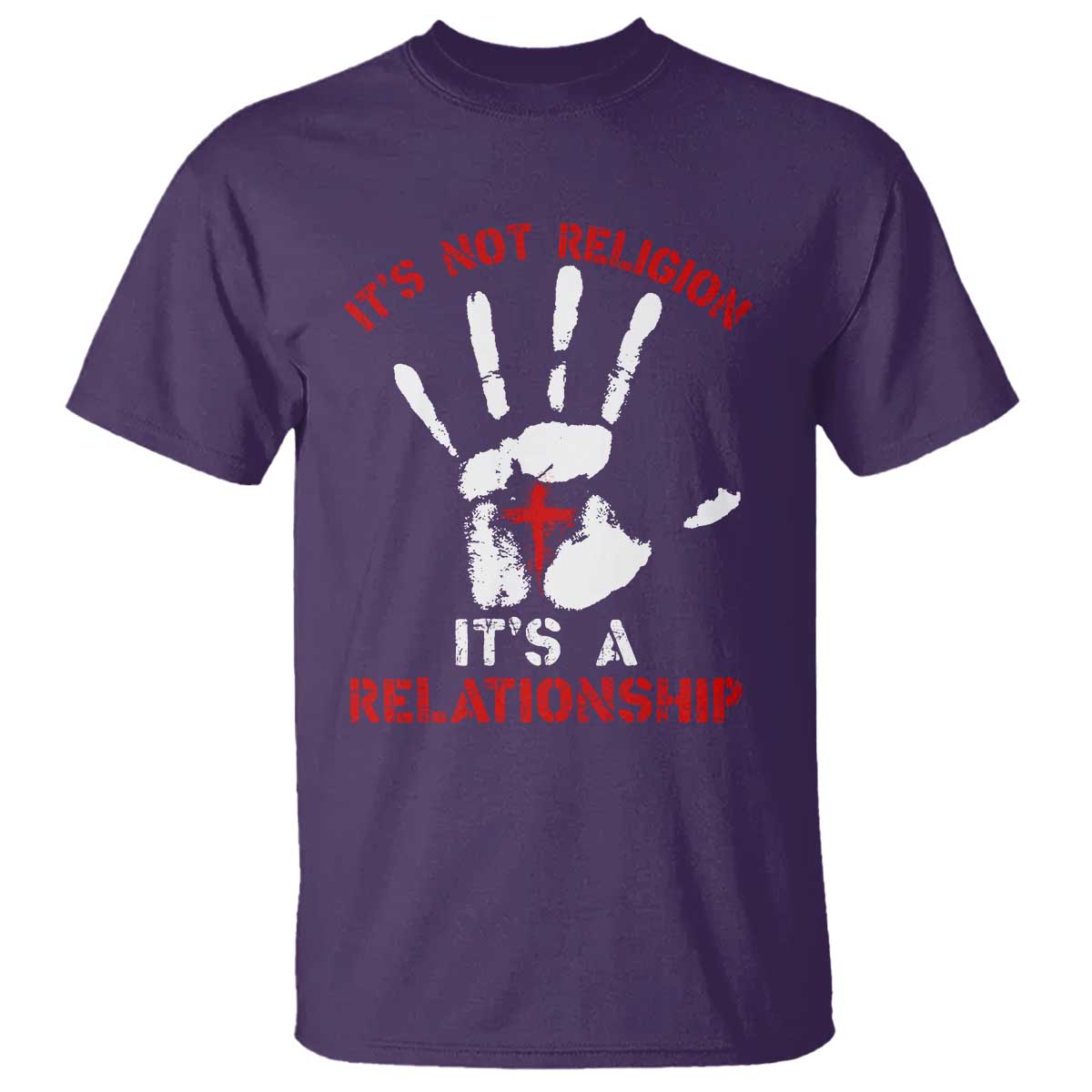Christian T Shirt It's Not Religion It's A Relationship TS09 Purple Print Your Wear