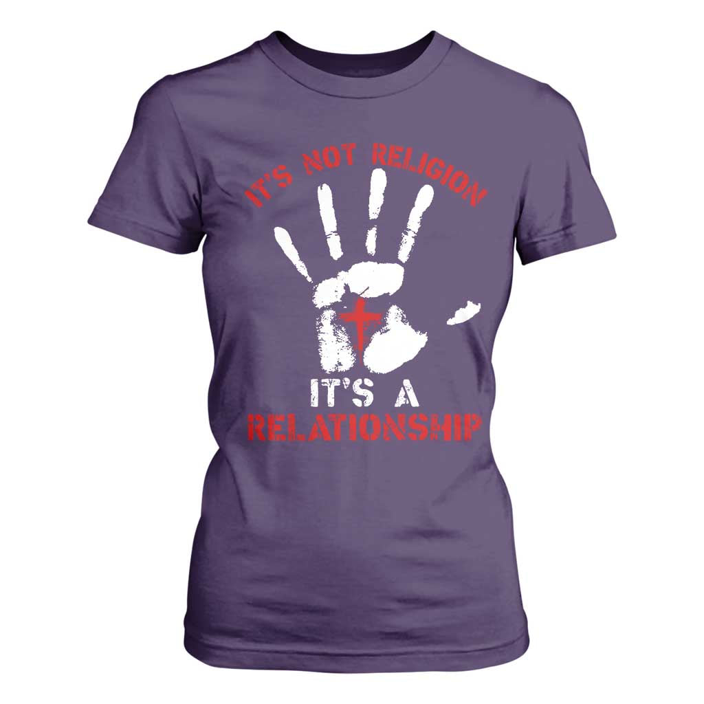 Christian T Shirt For Women It's Not Religion It's A Relationship TS09 Purple Print Your Wear