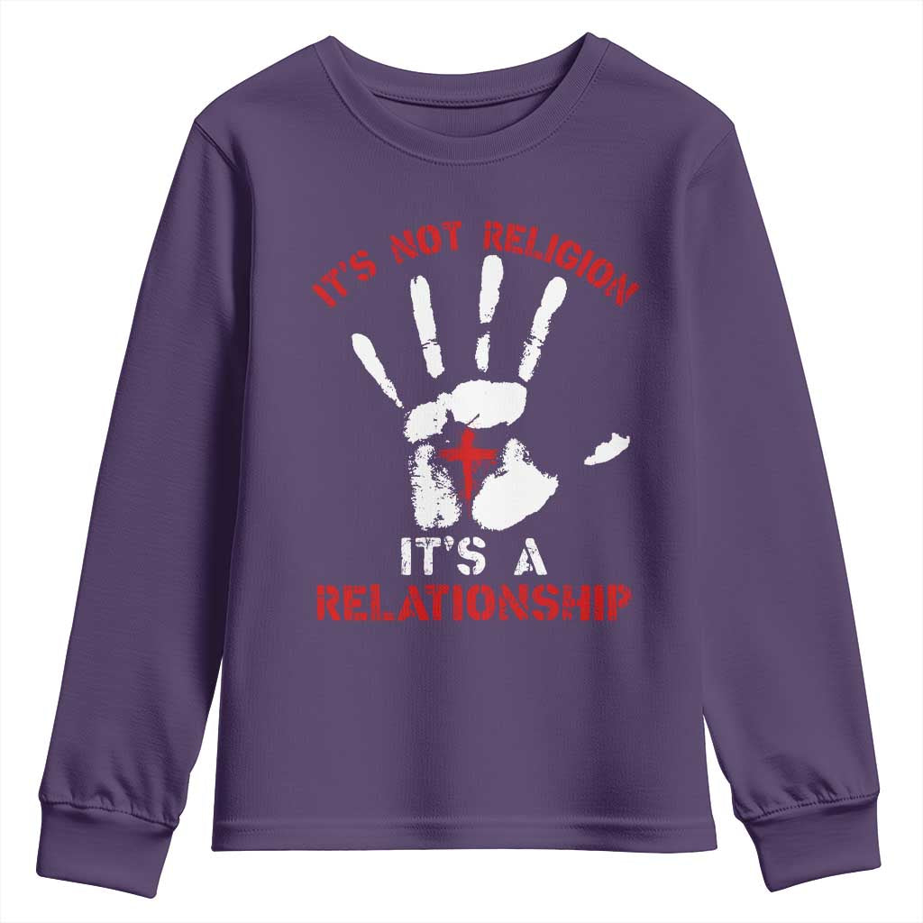 Christian Youth Sweatshirt It's Not Religion It's A Relationship TS09 Purple Print Your Wear