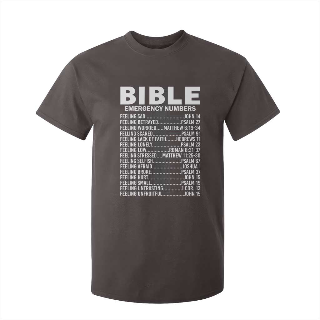 Christian T Shirt For Kid Bible Emergency Number TS09 Dark Chocolate Print Your Wear