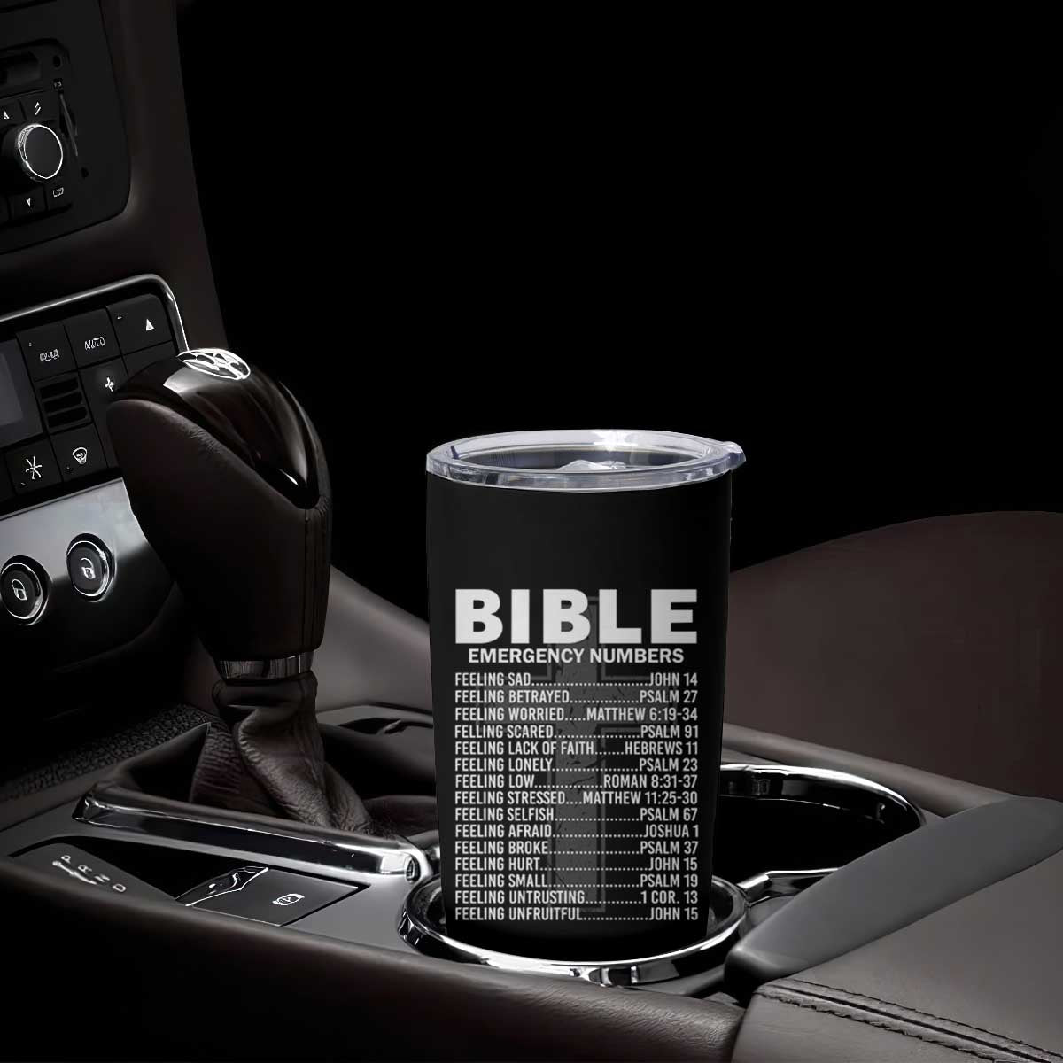 Christian Tumbler Cup Bible Emergency Number TS09 Print Your Wear