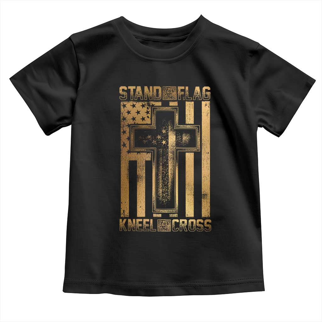 Christian Patriotic Baby Shirt Stand For The Flag Kneel For The Cross American Christ Cross TS09 Black Print Your Wear