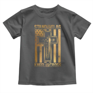 Christian Patriotic Baby Shirt Stand For The Flag Kneel For The Cross American Christ Cross TS09 Dark Heather Print Your Wear
