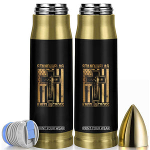 Christian Patriotic Bullet Tumbler Stand For The Flag Kneel For The Cross American Christ Cross TS09 Black Print Your Wear