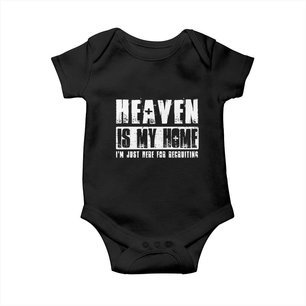 Funny Christian Baby Onesie Heaven Is My Home Religious Jesus TS09 Black Print Your Wear