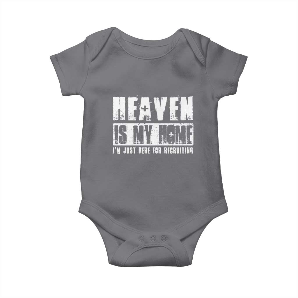 Funny Christian Baby Onesie Heaven Is My Home Religious Jesus TS09 Charcoal Print Your Wear