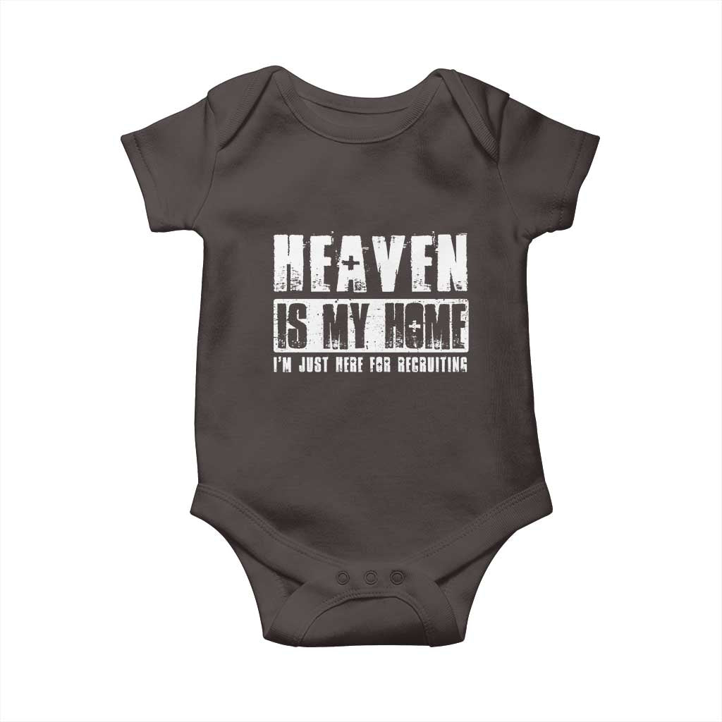 Funny Christian Baby Onesie Heaven Is My Home Religious Jesus TS09 Dark Chocolate Print Your Wear