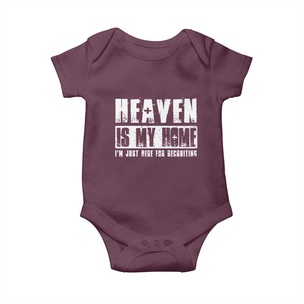 Funny Christian Baby Onesie Heaven Is My Home Religious Jesus TS09 Maroon Print Your Wear
