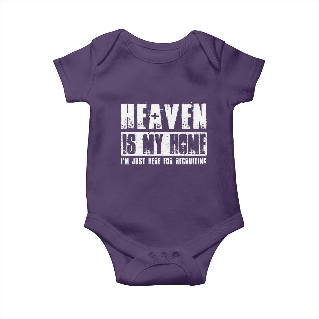 Funny Christian Baby Onesie Heaven Is My Home Religious Jesus TS09 Purple Print Your Wear