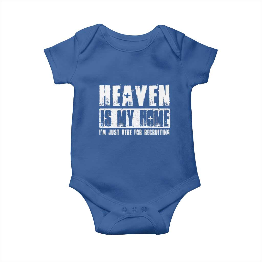 Funny Christian Baby Onesie Heaven Is My Home Religious Jesus TS09 Royal Blue Print Your Wear