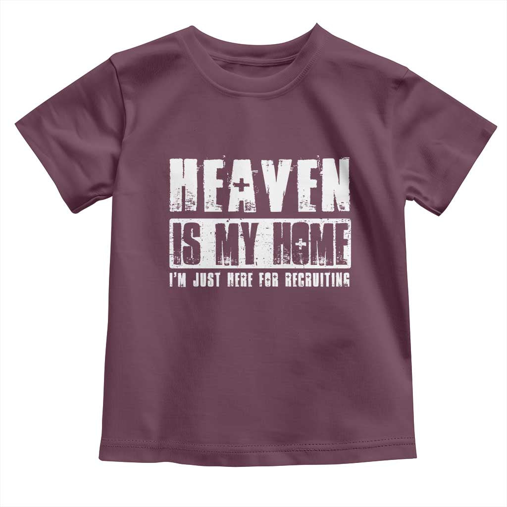 Funny Christian Baby Shirt Heaven Is My Home Religious Jesus TS09 Maroon Print Your Wear