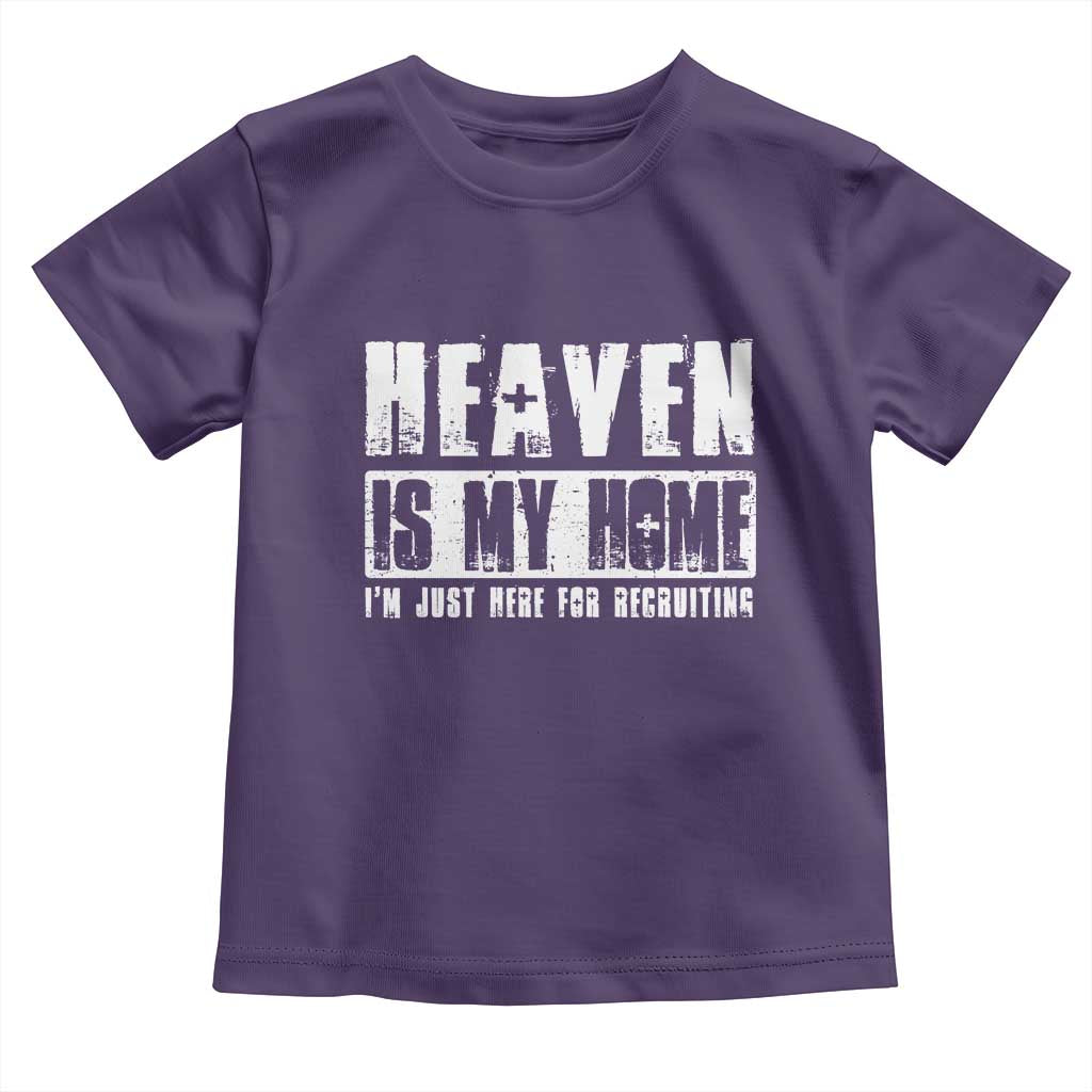 Funny Christian Baby Shirt Heaven Is My Home Religious Jesus TS09 Purple Print Your Wear