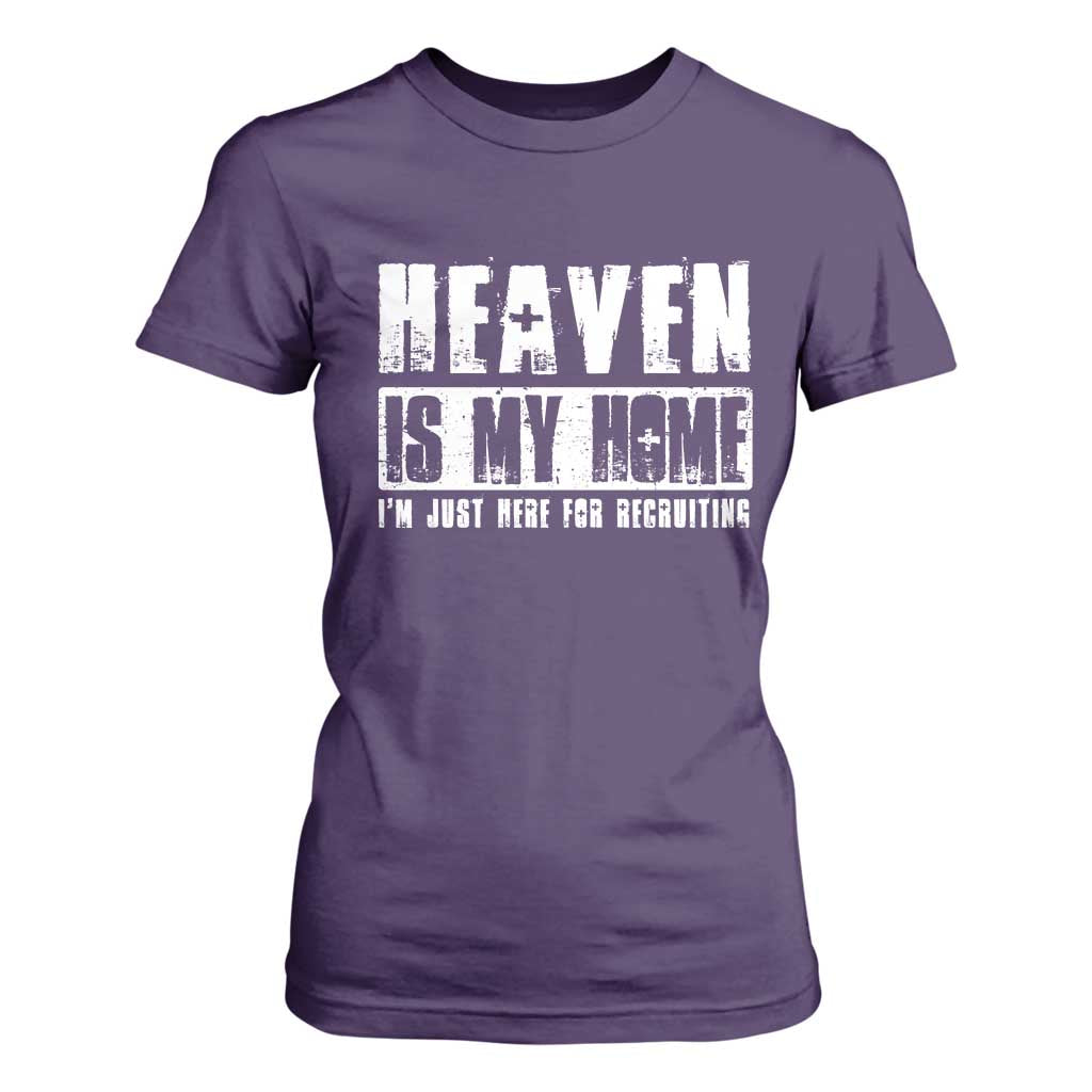 Funny Christian T Shirt For Women Heaven Is My Home Religious Jesus TS09 Purple Print Your Wear