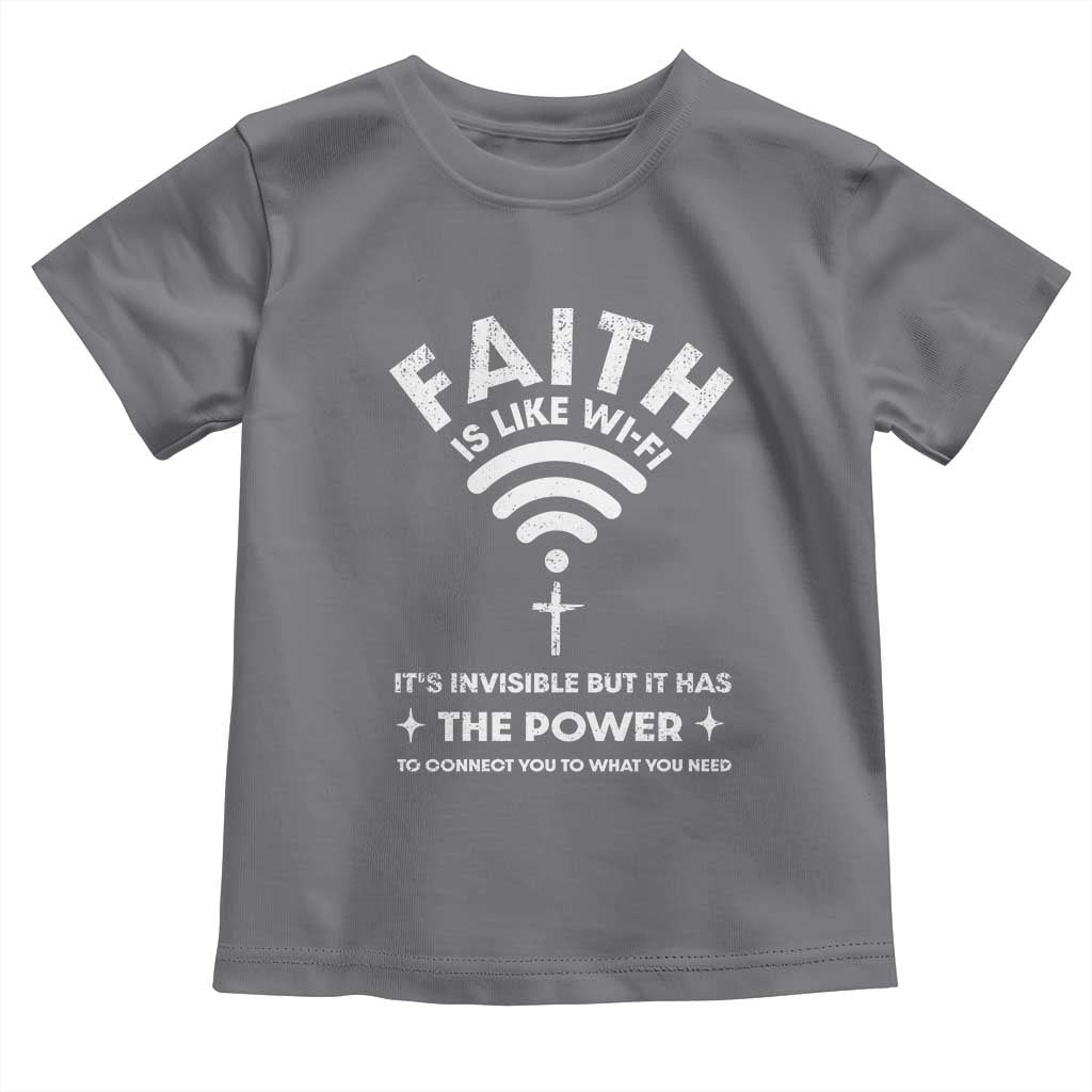 Funny Christian Baby Shirt Faith Is Like Wifi TS09 Charcoal Print Your Wear