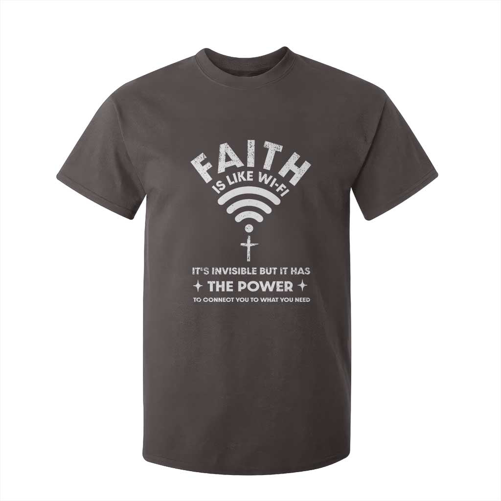 Funny Christian T Shirt For Kid Faith Is Like Wifi TS09 Dark Chocolate Print Your Wear
