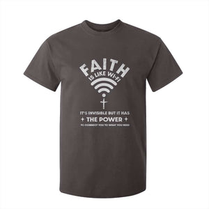 Funny Christian T Shirt For Kid Faith Is Like Wifi TS09 Dark Chocolate Print Your Wear