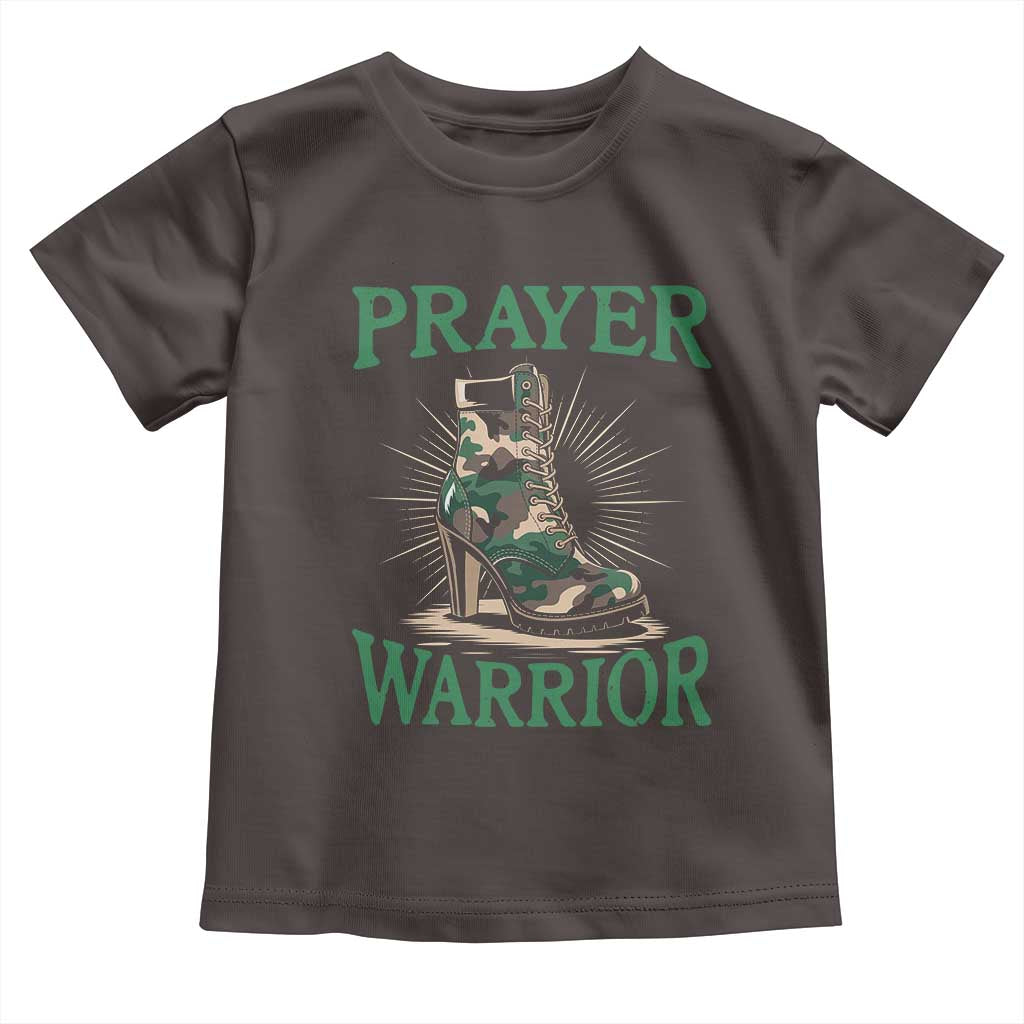 Prayer Warrior Baby Shirt Camo Heels Christian Pray TS09 Dark Chocolate Print Your Wear