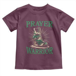 Prayer Warrior Baby Shirt Camo Heels Christian Pray TS09 Maroon Print Your Wear