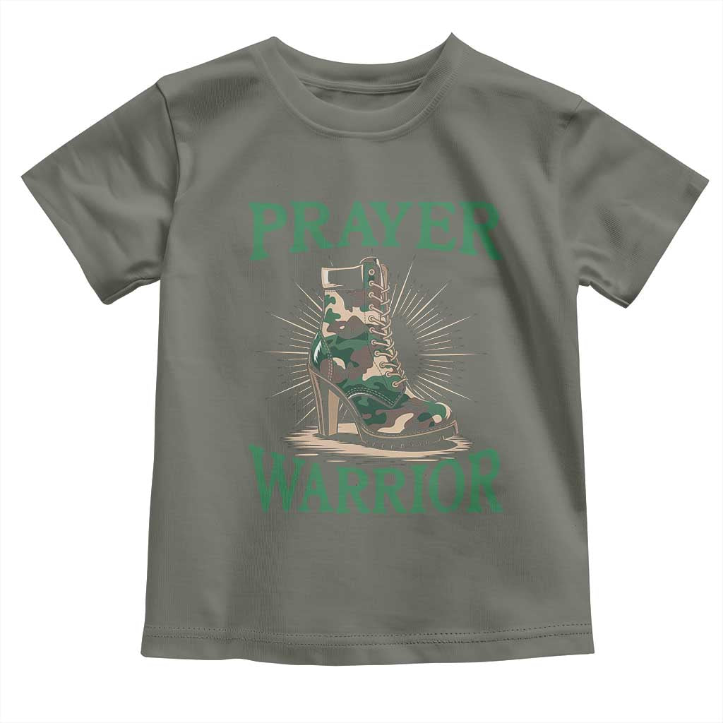 Prayer Warrior Baby Shirt Camo Heels Christian Pray TS09 Military Green Print Your Wear