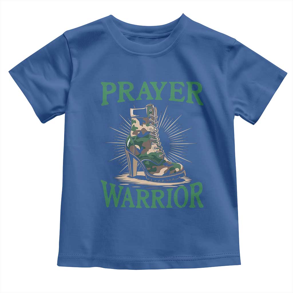 Prayer Warrior Baby Shirt Camo Heels Christian Pray TS09 Royal Blue Print Your Wear