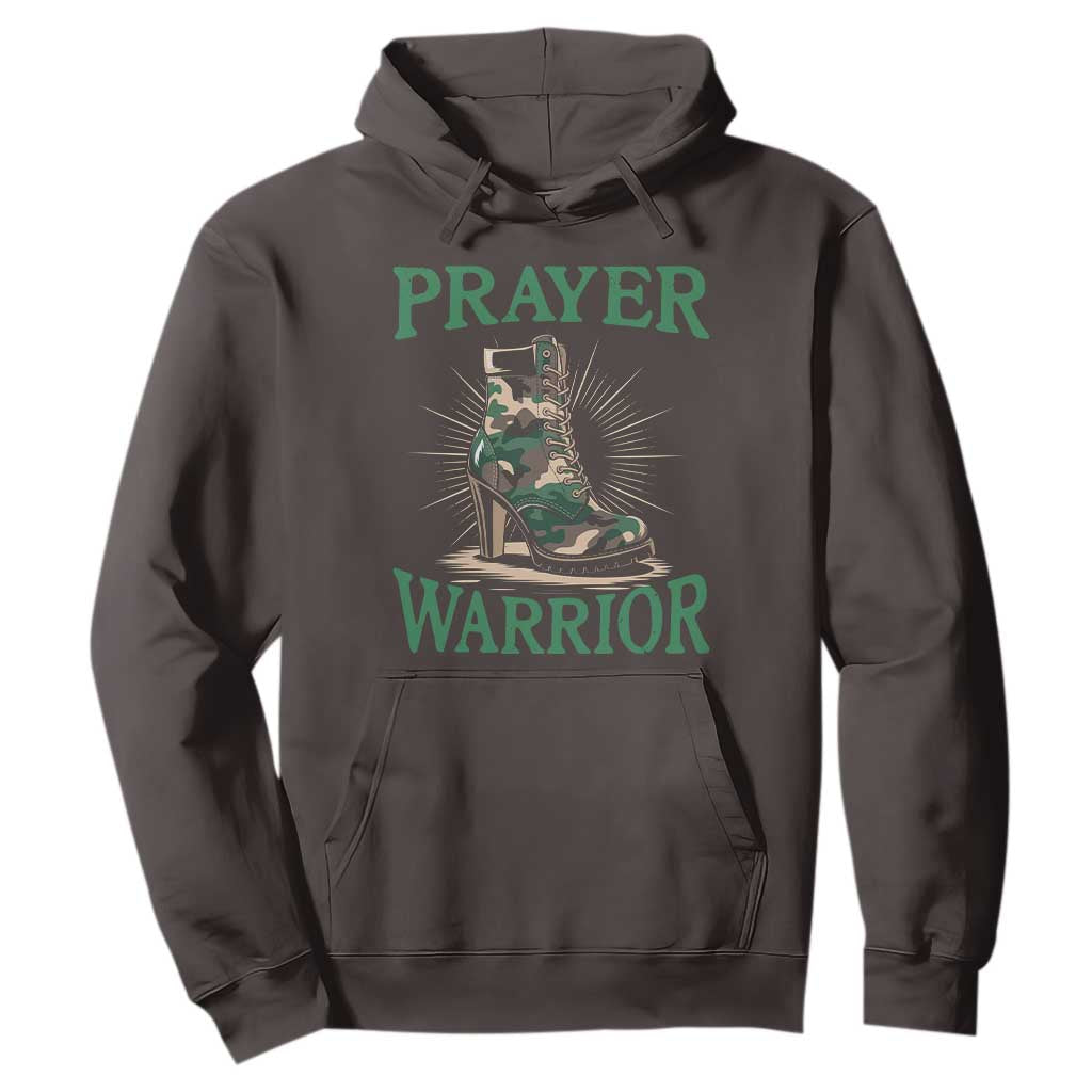 Prayer Warrior Hoodie Camo Heels Christian Pray TS09 Dark Chocolate Print Your Wear