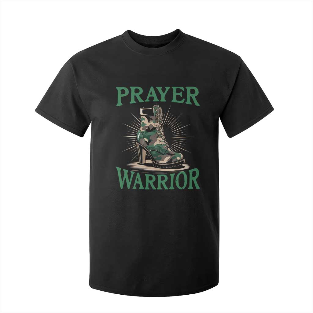 Prayer Warrior T Shirt For Kid Camo Heels Christian Pray TS09 Black Print Your Wear